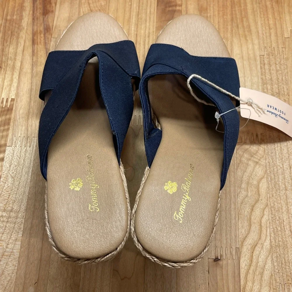 Tommy Bahama Suzette Navy Blue Espadrille Wedge Sandals Womens 8M PL251196 NEW